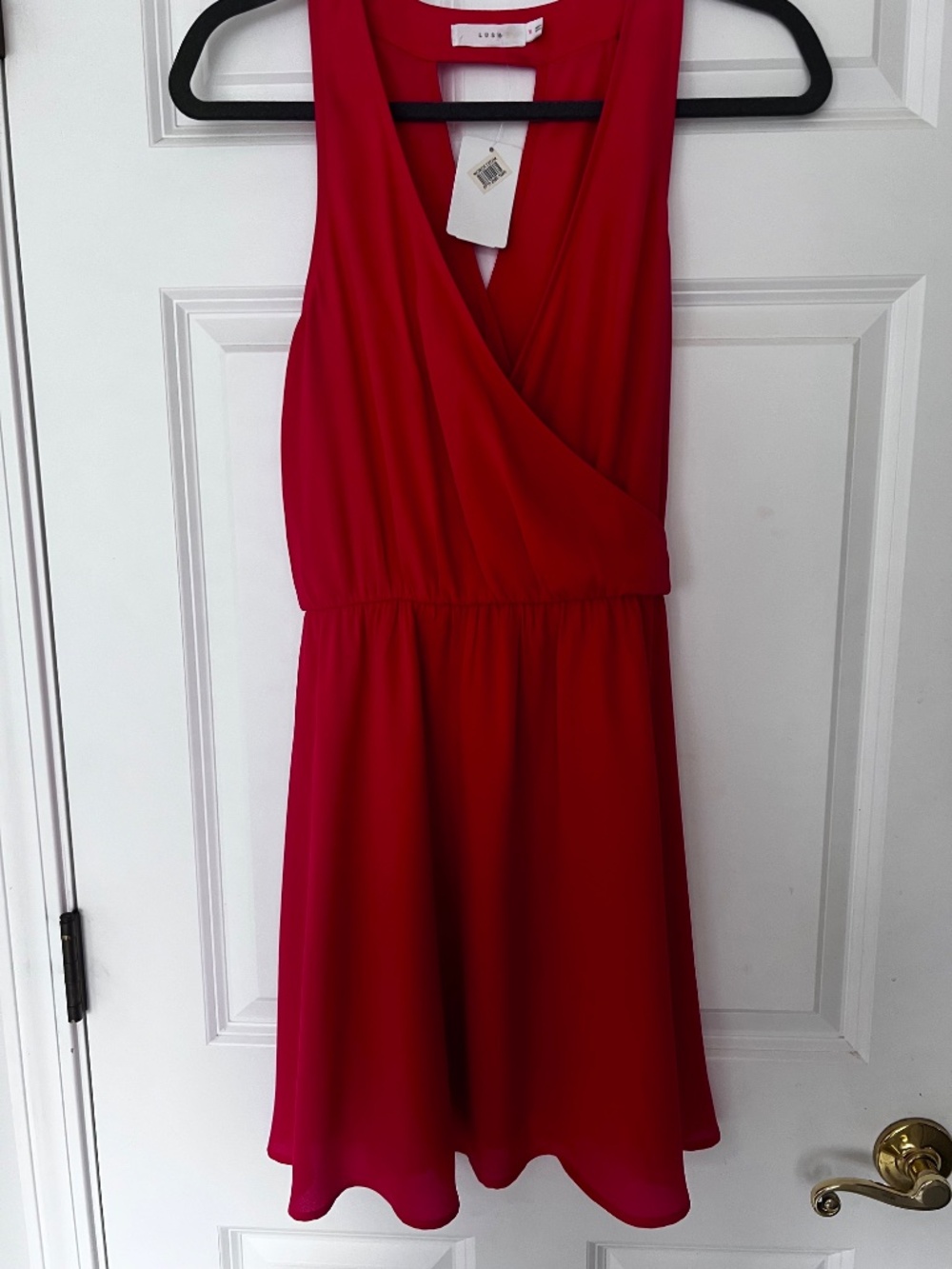 Lush Red Wrap Dress NWT Size M Nordstrom Flowy Sleeveless - Picture 2 of 7